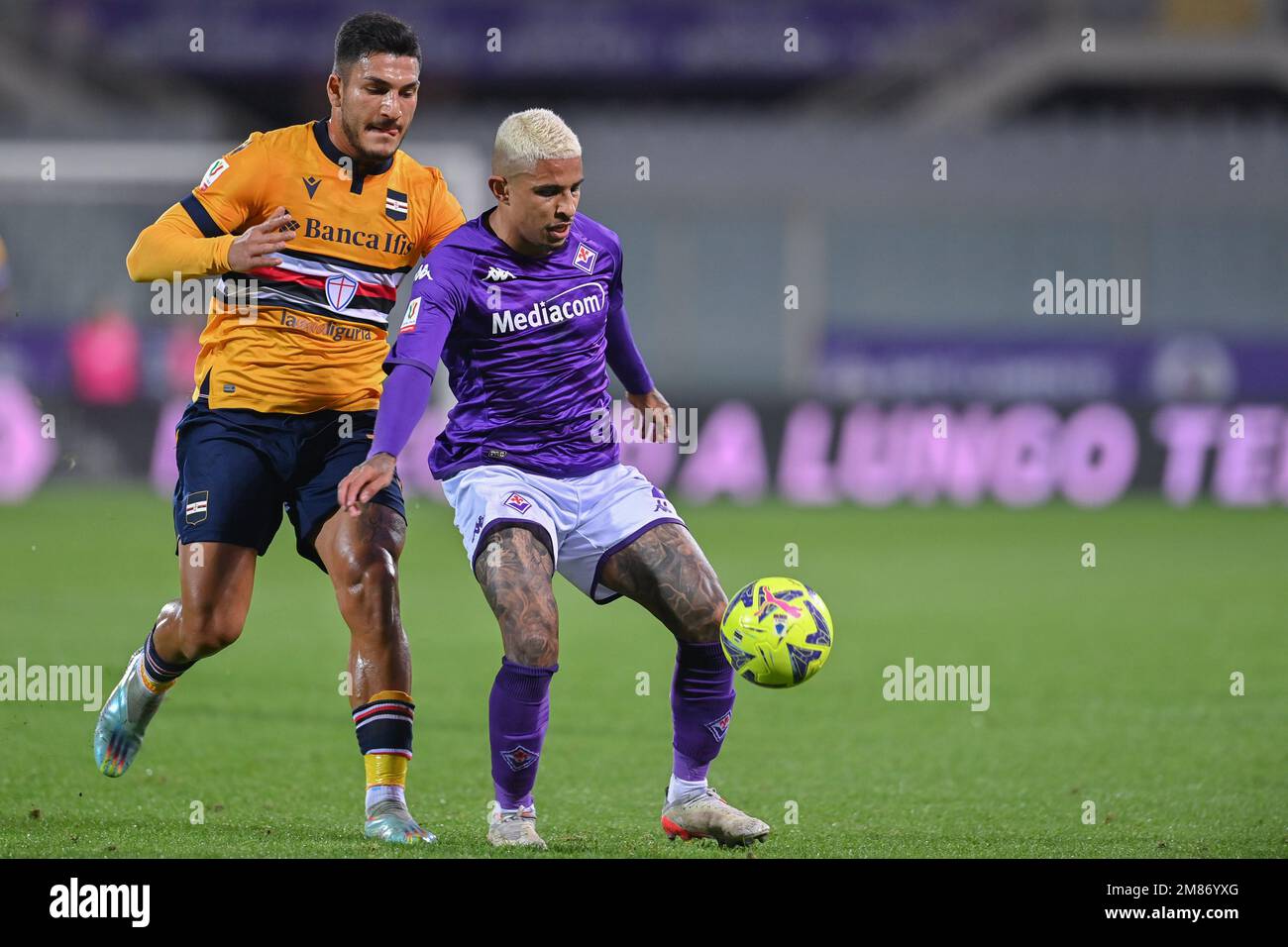 Florence, Italy. 12th Jan, 2023. Line-up ACF Fiorentina during ACF  Fiorentina vs UC Sampdoria, Italian