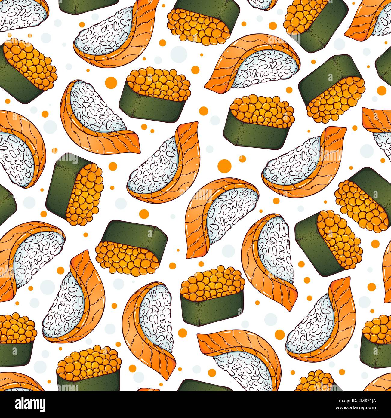 Seamless pattern with sushi Stock Vector