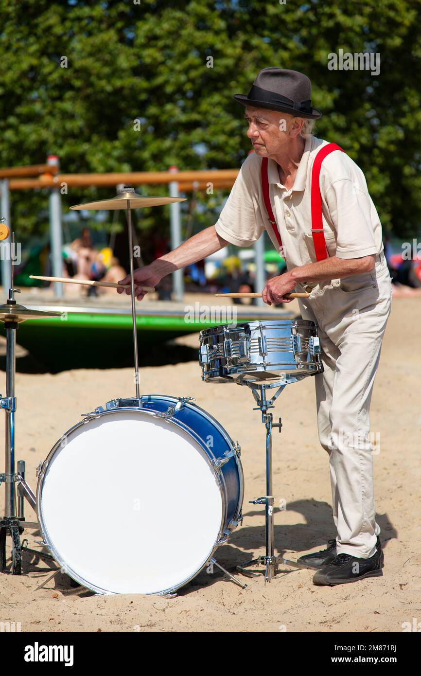 Peter Behrens was the drummer of the German band Trio; also known as ZAM in Europe. The band is most known for the 1982 song 'Da Da Da'. Stock Photo