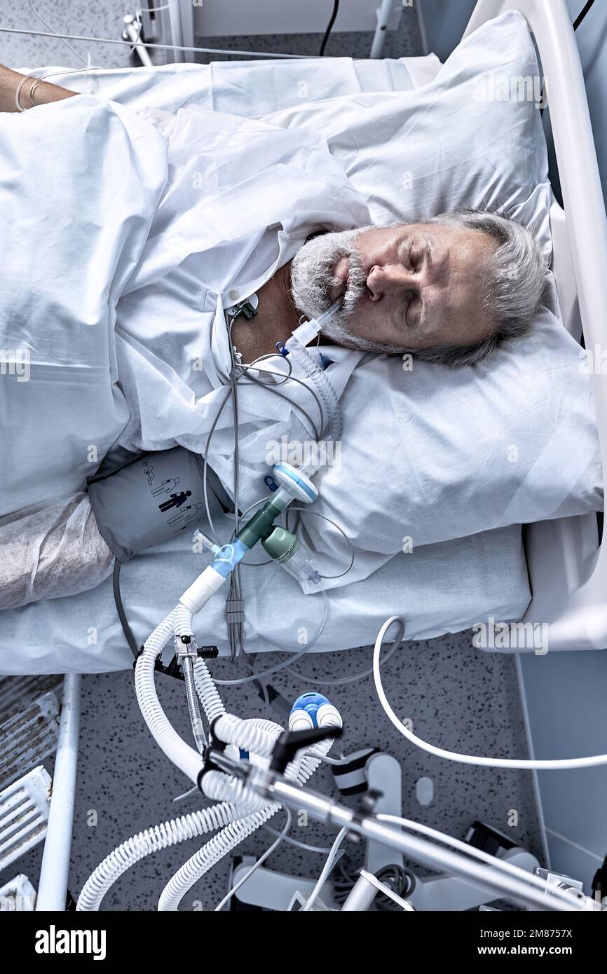 sick man in hospital