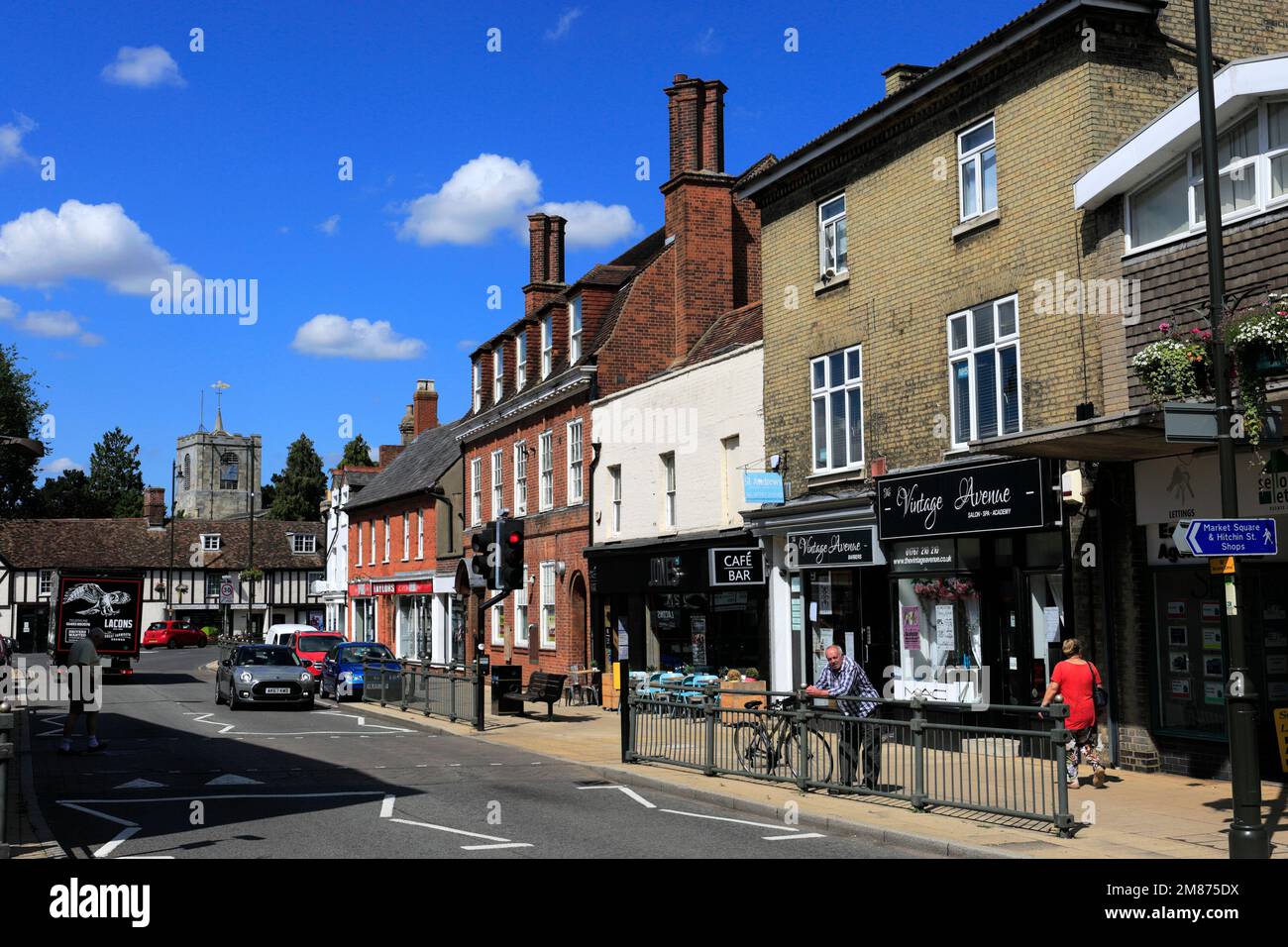 Street view in Biggleswade town, Bedfordshire County, England, UK Stock