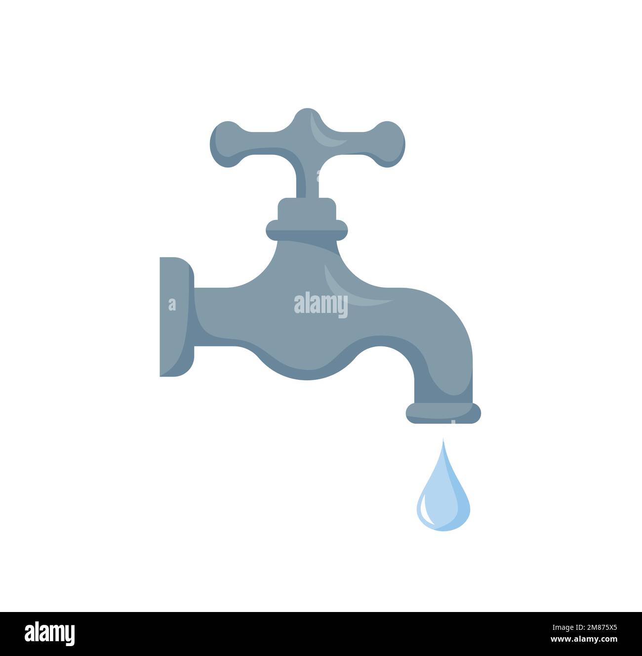 Water tap icon for web. Simple water faucet sign vector design