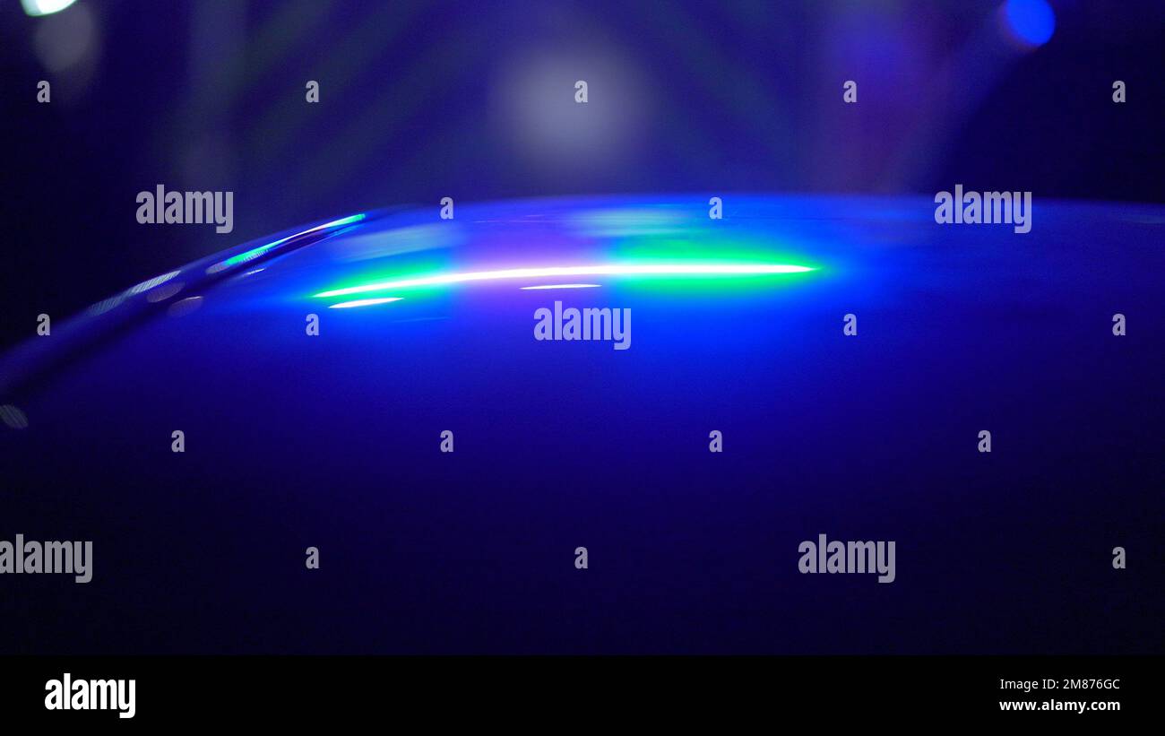 Emergency Ambulance lights blinking at night Stock Photo Alamy