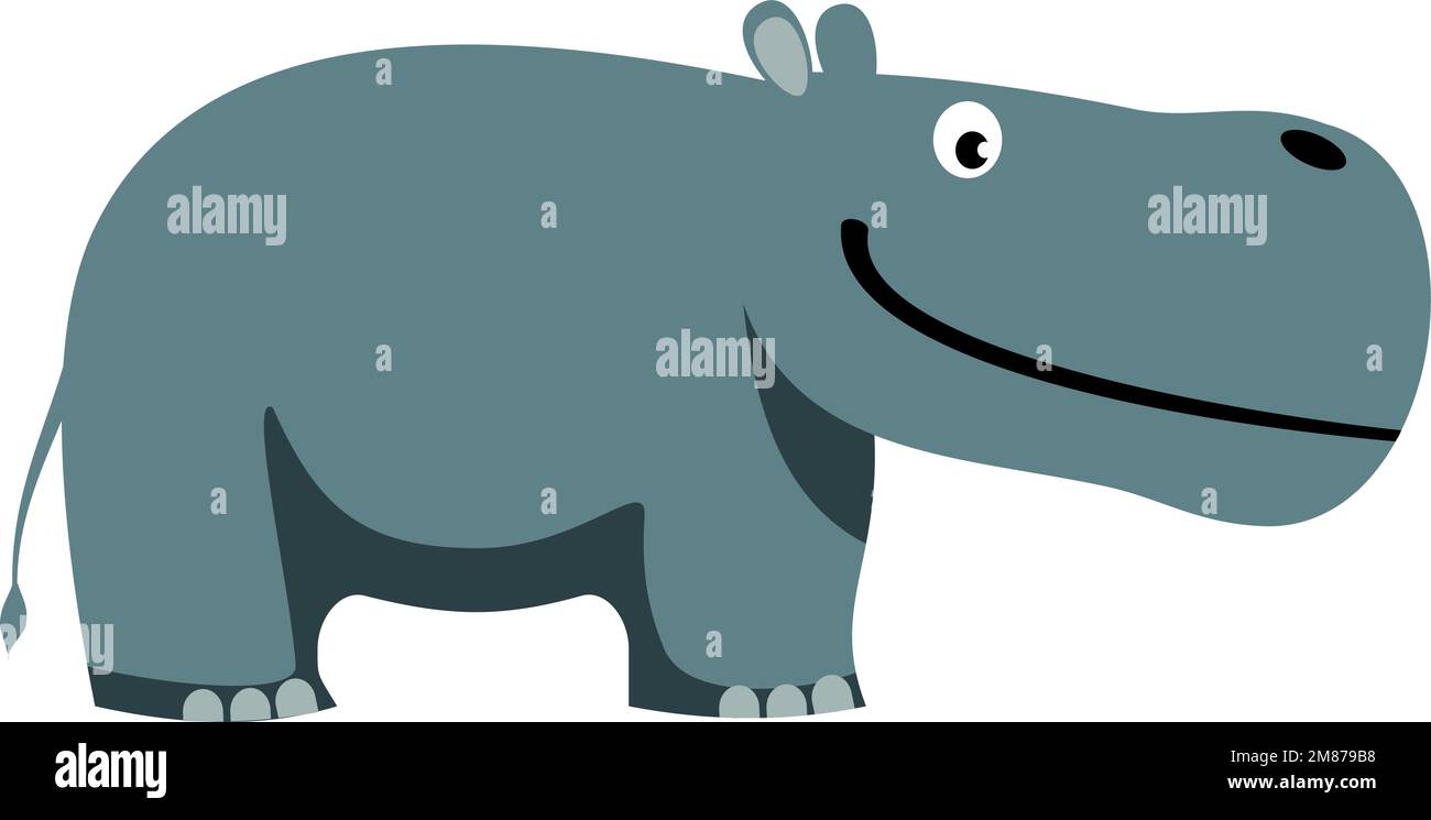 Hippo cartoon icon. Safari happy animal smiling Stock Vector Image