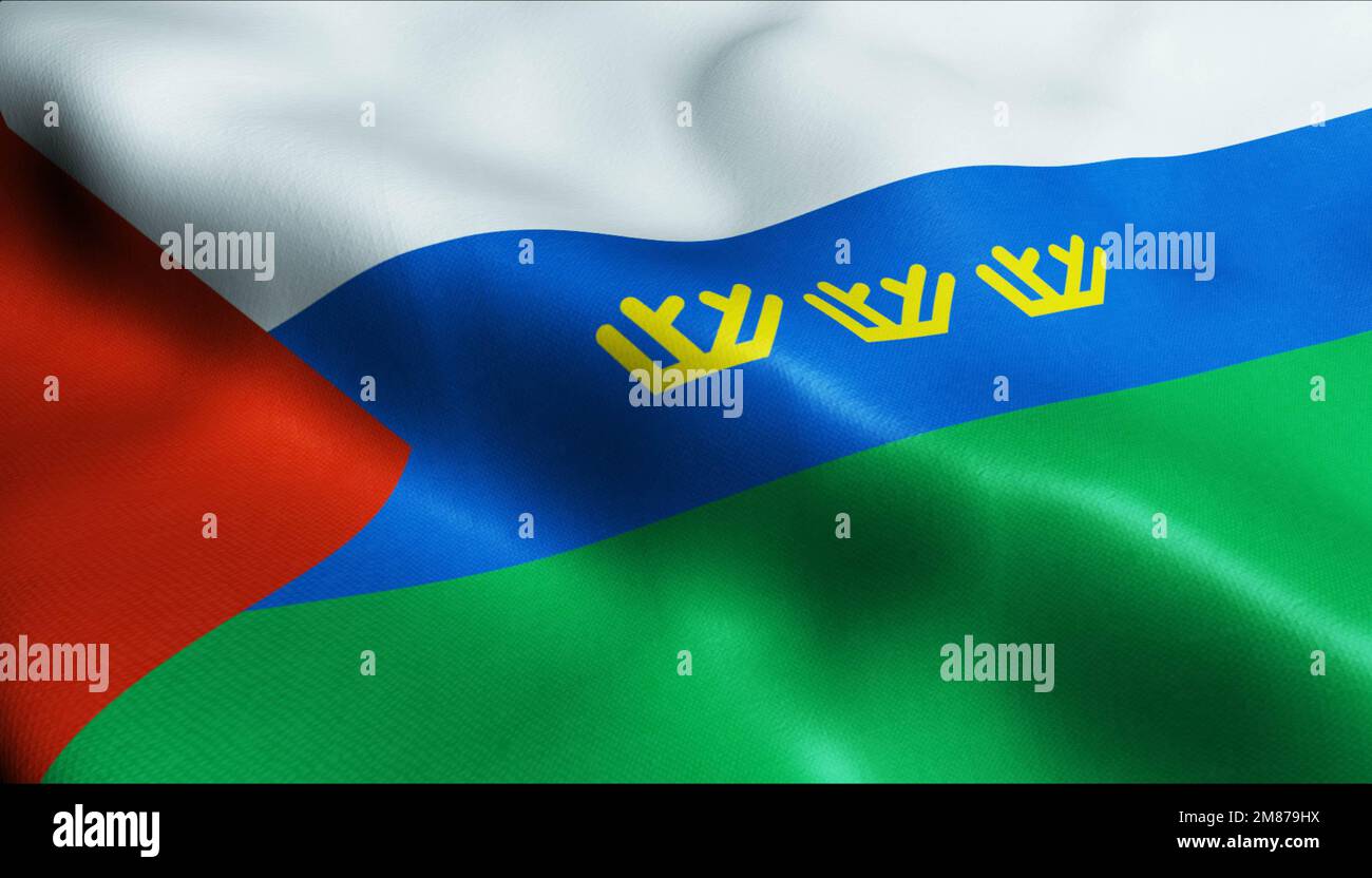 Federal subjects of Russia flag of Tyumen Oblast Stock Photo