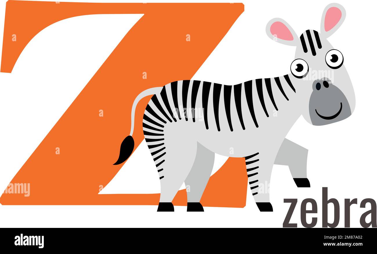 Letter z icon. English font with zebra print Stock Vector