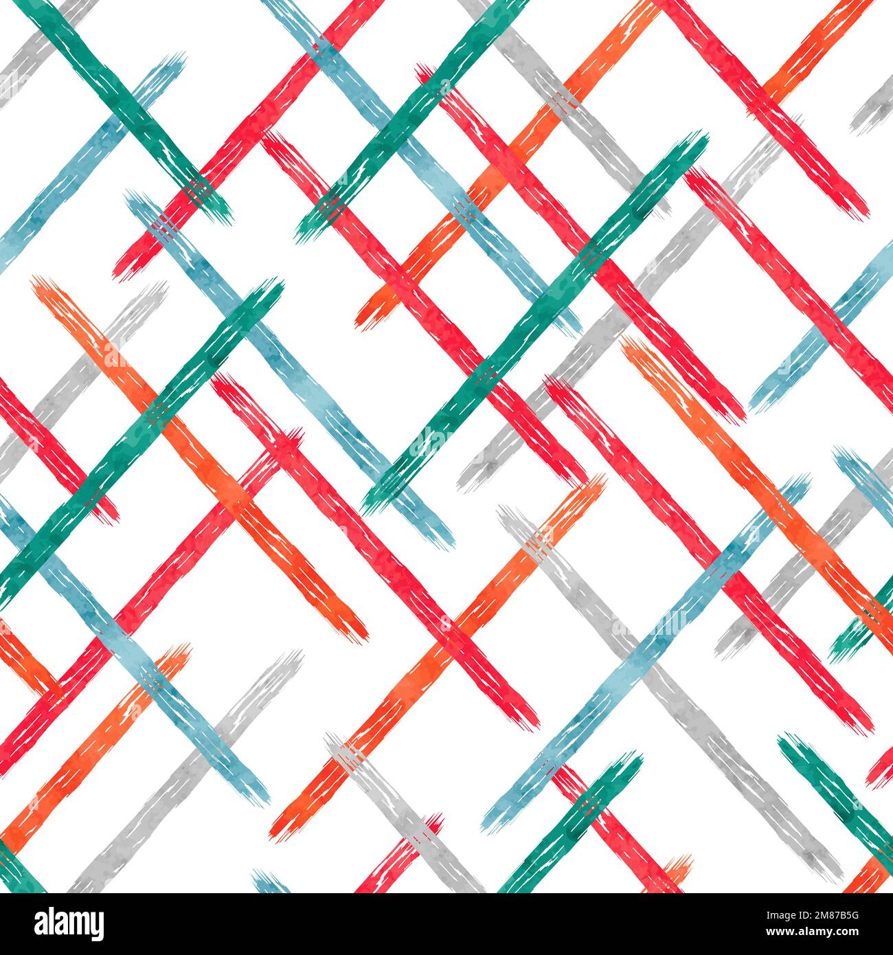 Abstract seamless pattern with colorful watercolor stripes. Vector background. Stock Vector