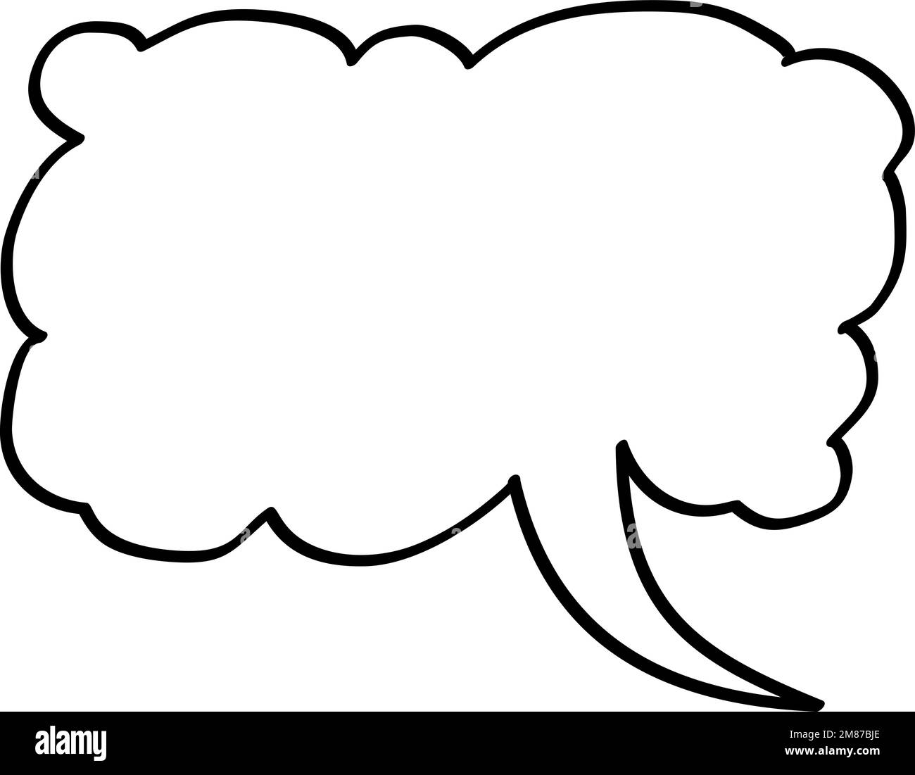 Speech cloud template. Blank doodle message balloon Stock Vector Image ...