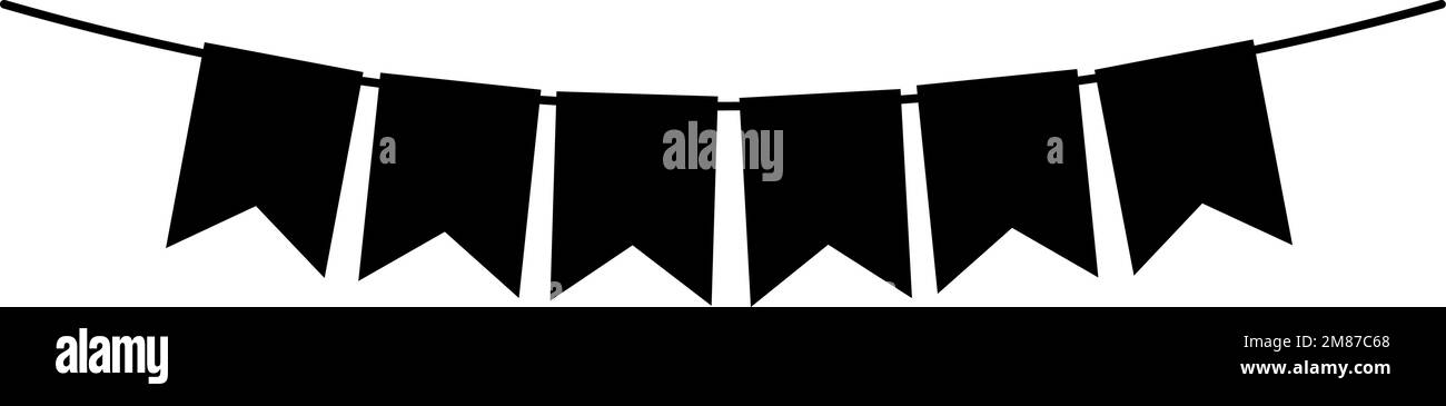 Bunting icon. Paper flag garland. Party decoration Stock Vector