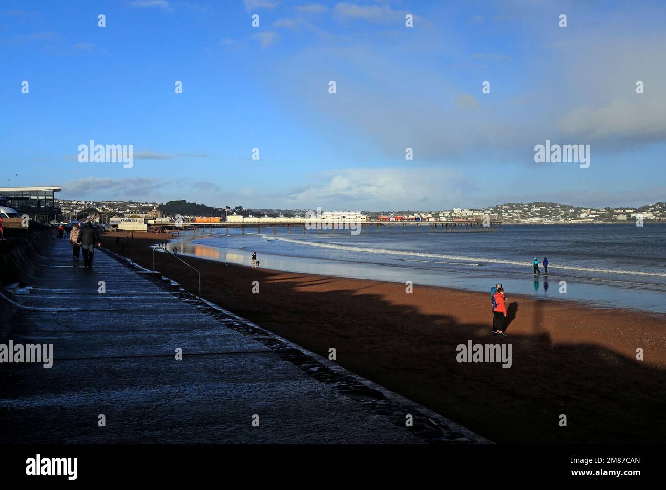 Paignton pier and beach, Taken January 2023. Winter Stock Photo