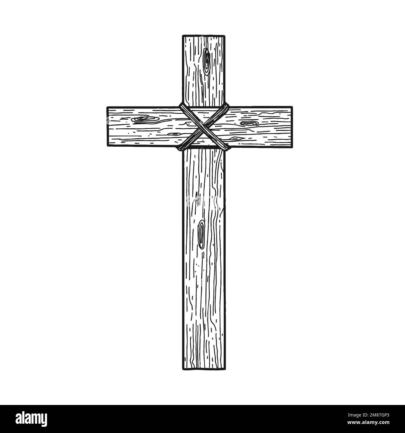 Premium Vector  Crown of thorns, wooden cross. easter . symbol of  christianity hand drawn vector illustration sketch
