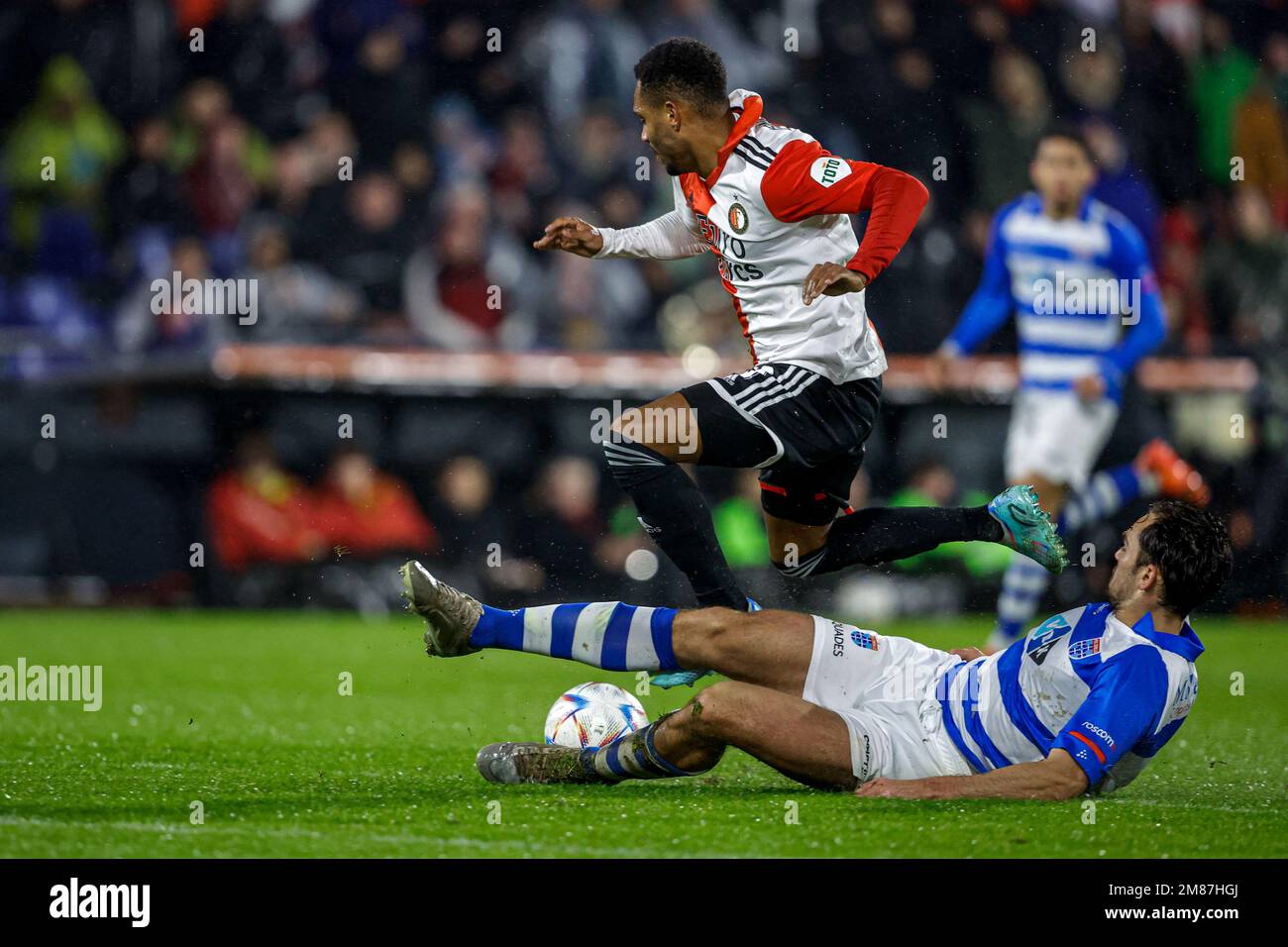 ROTTERDAM, NETHERLANDS - JANUARY 12: Danilo of Feyenoord, Sam Kersten of  PEC Zwolle during the Dutch TOTO KNVB Cup Round 2 match between Feyenoord  and PEC Zwolle at De Kuip on January