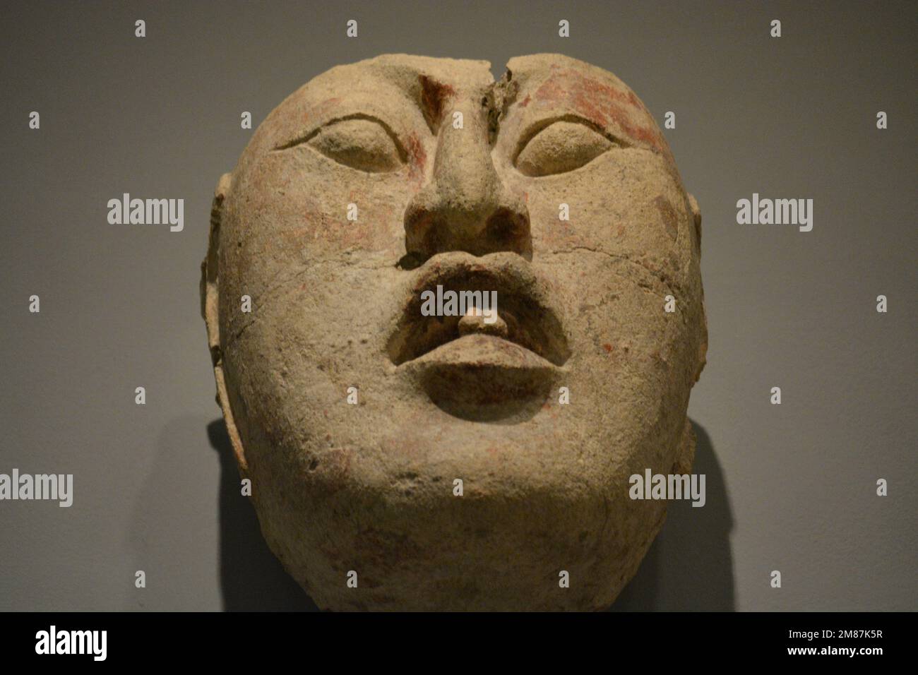 Maya Mask, Precolumbian art in the Dallas Museum of Art, Dallas Texas Stock Photo
