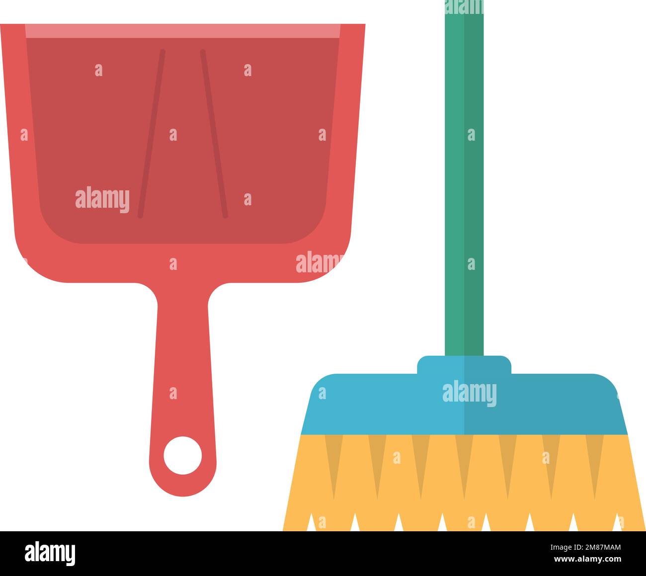 Dustpan and broom cartoon icon. Dust cleaning tools Stock Vector Image & Art Alamy