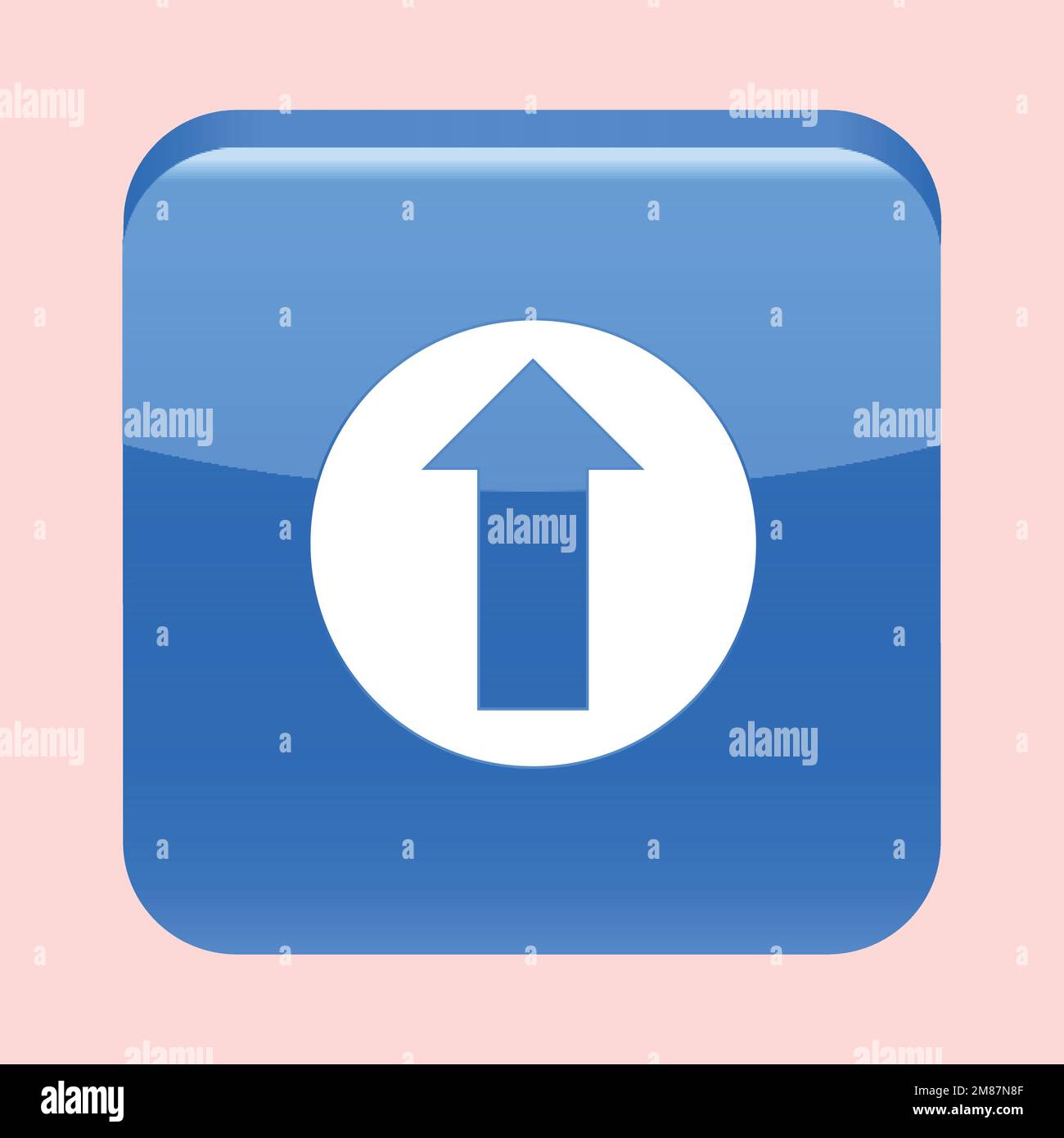 3d icon upload data to cloud computing concept for file sharing and data transfer system. Upload to server with white up arrow use for mobile app, web Stock Vector