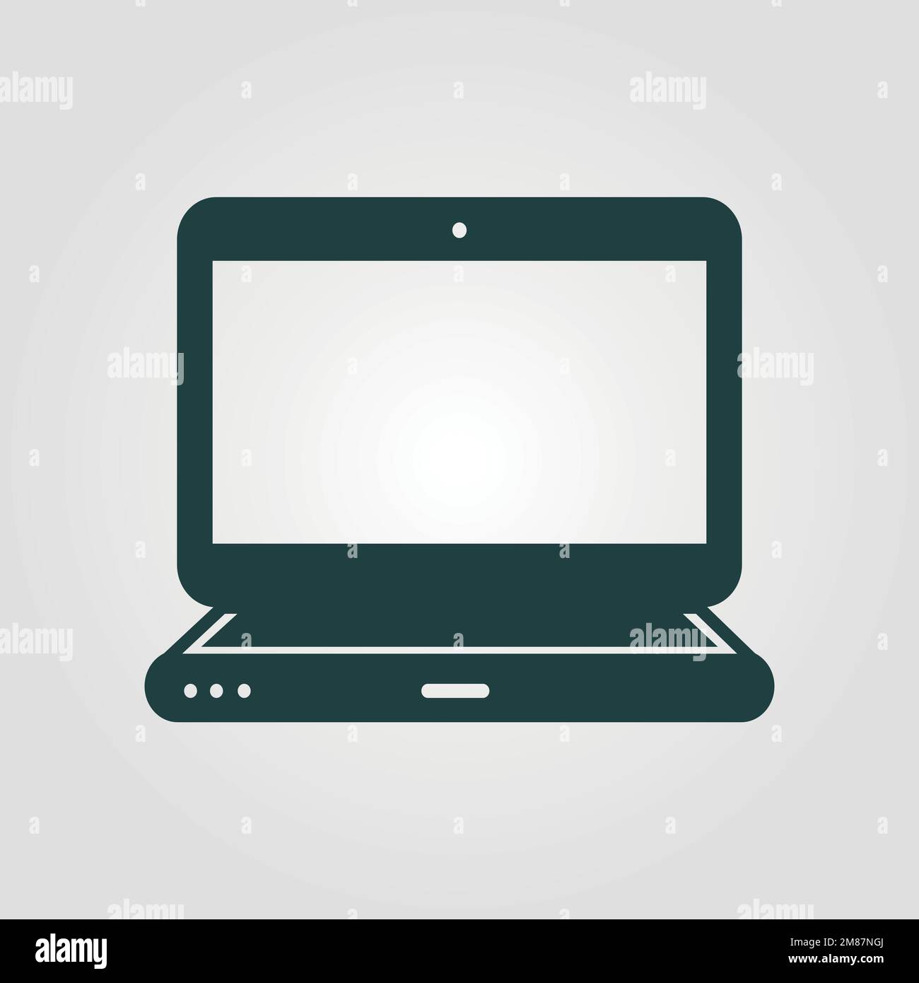 vector illustration modern laptop on a white background Stock Vector