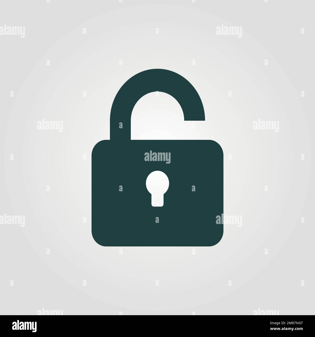 Lock Icon Isolated on Black and White Vector Graphic Stock Vector