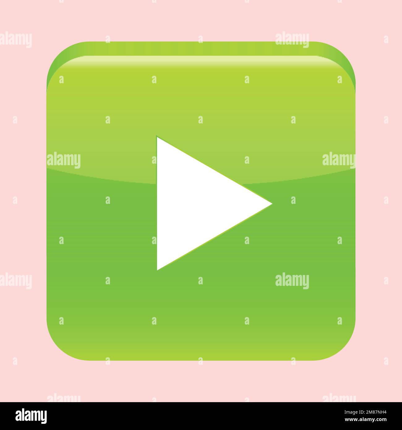 Play button flat vector icon isolated on a white background. Youtube icon. Stock Vector