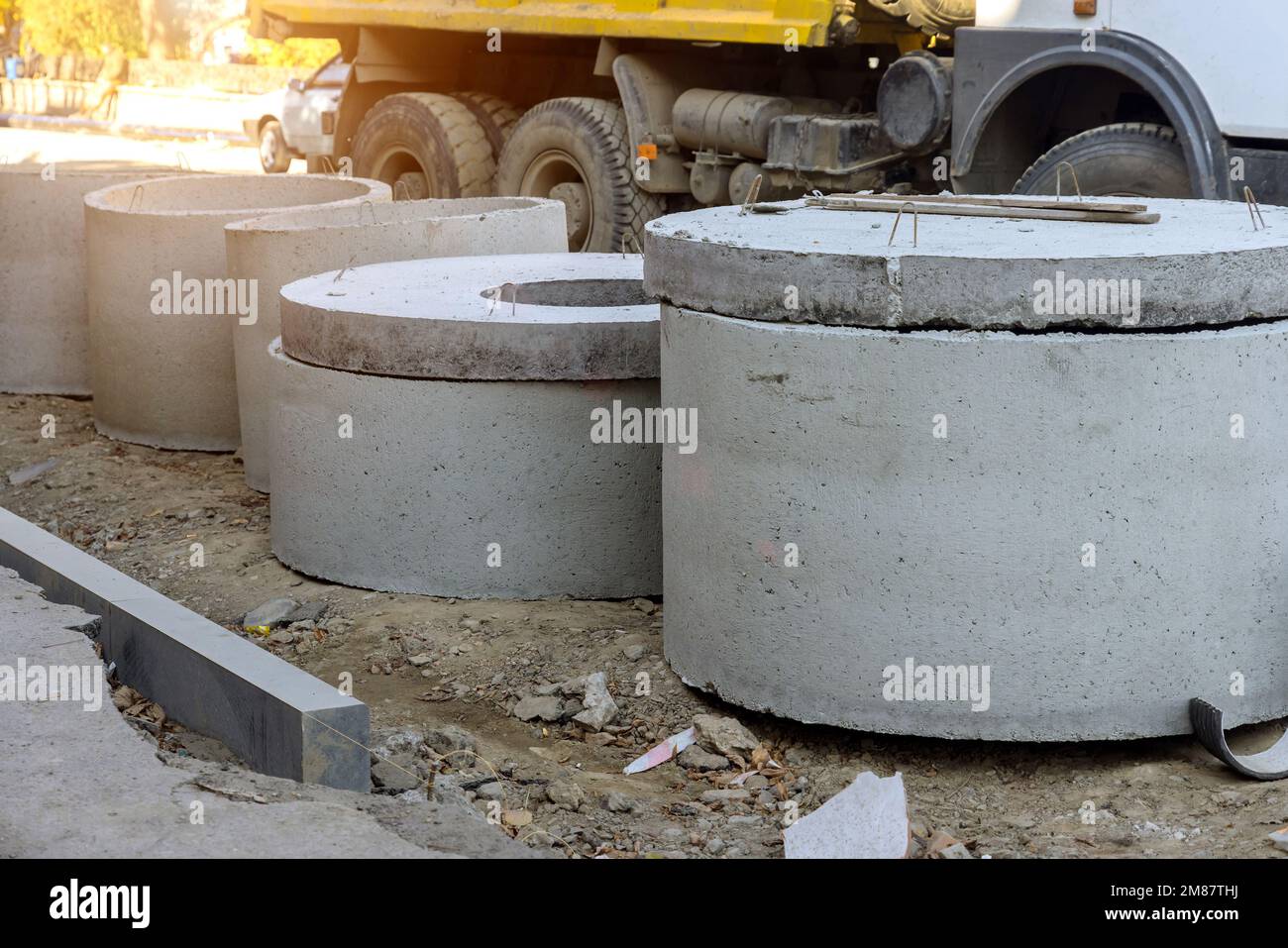 Concrete pipes to construct drainage systems on large cement drainage