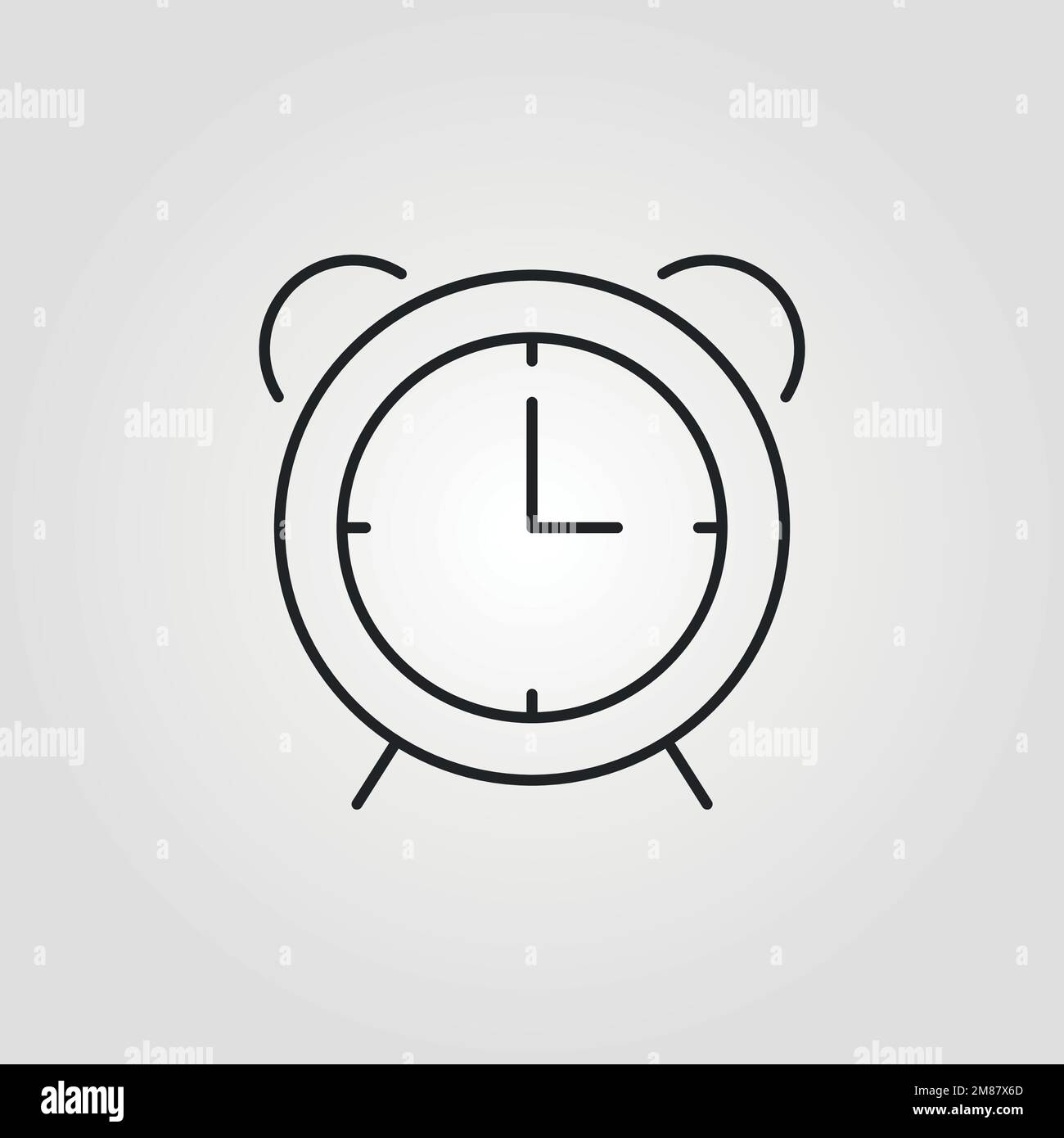 alarm vector icon line art style for Web and Mobile Stock Vector