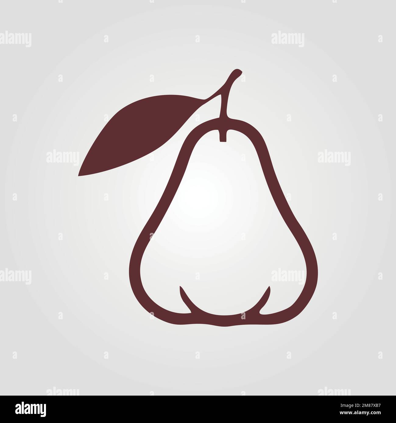 Pear silhouette sign isolated vector on grey background. Stock Vector