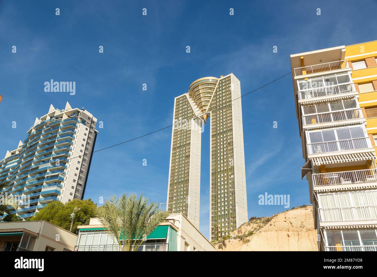 Intempo is a 47-floor, 202-metre-high skyscraper building in Benidorm, Spain.  It is the tallest apartment building in the European Union Stock Photo
