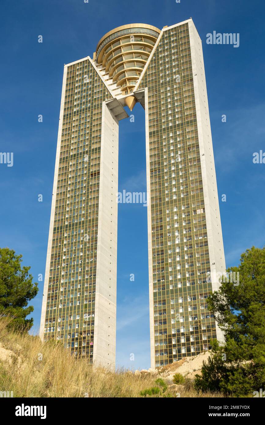 Intempo is a 47-floor, 202-metre-high skyscraper building in Benidorm, Spain.  It is the tallest apartment building in the European Union Stock Photo