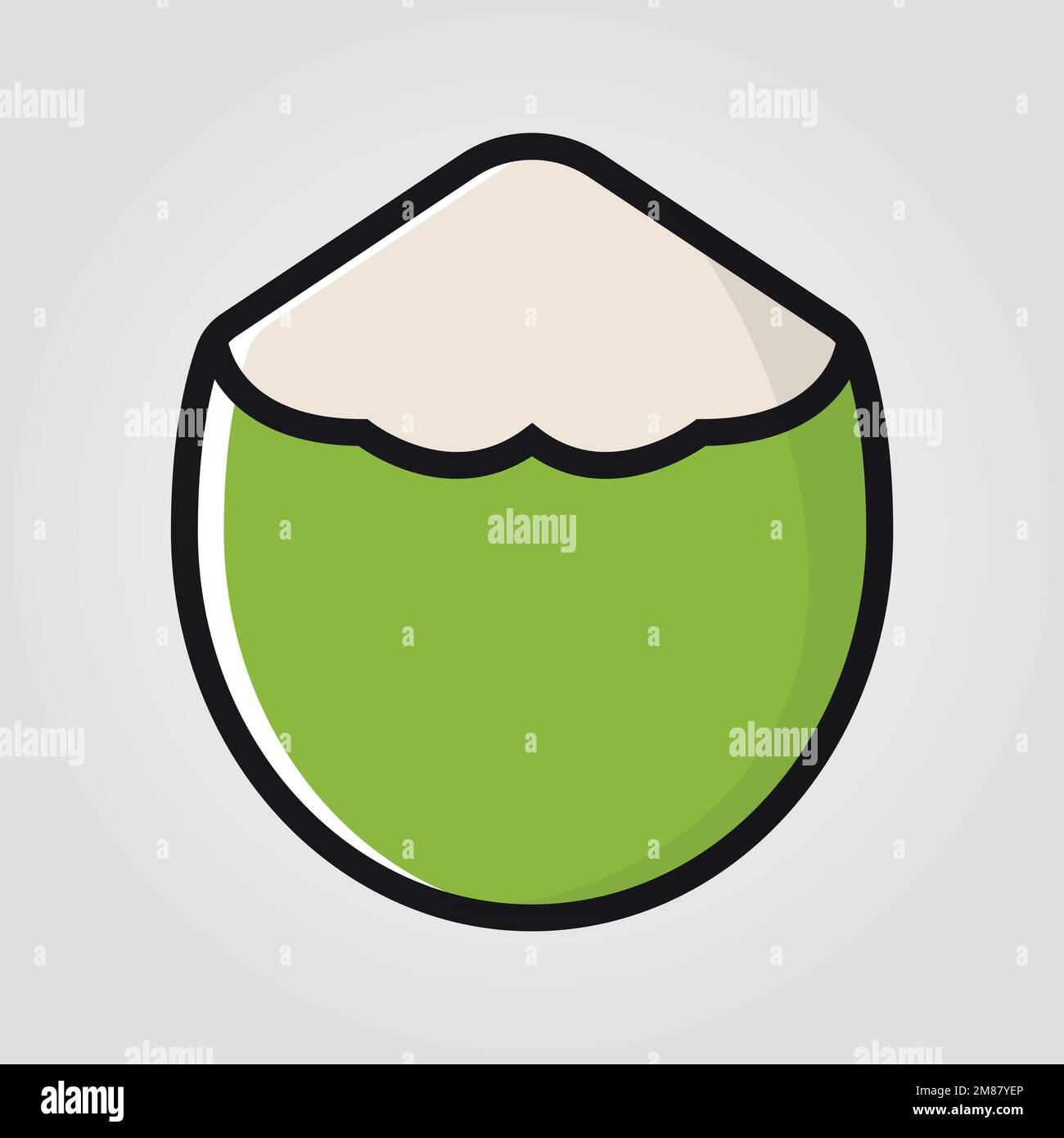Coconut Fruit Social Media Emoji. Modern Simple Vector For  Site Or