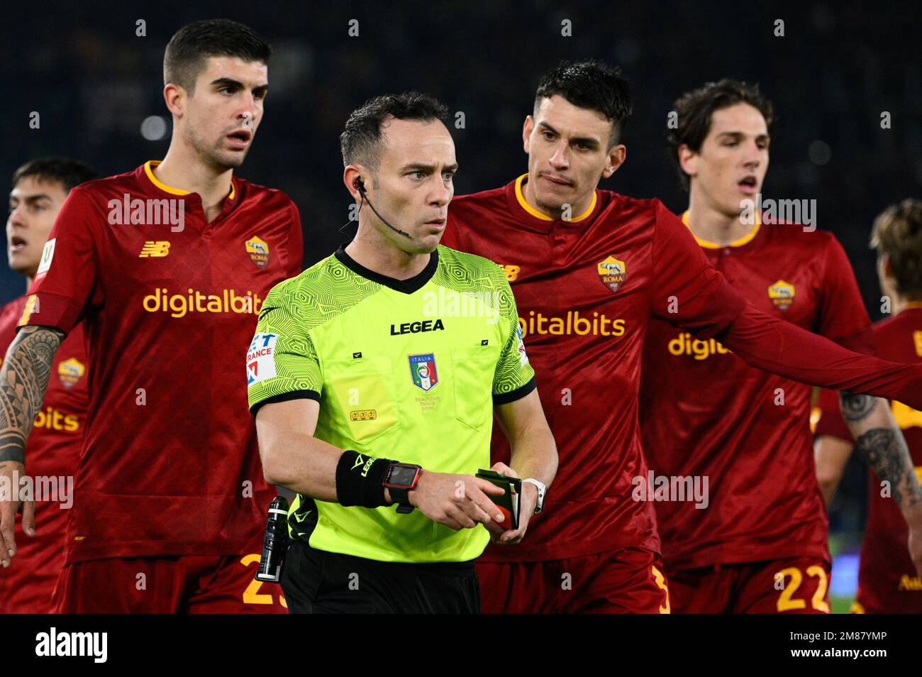 Paulo Dybala of A.S. Roma and Kevin Johannes Willem Strootman of Genoa CFC  during the Coppa Italia eighth-final between A.S. Roma vs Genoa C.F.C on Ja  Stock Photo - Alamy