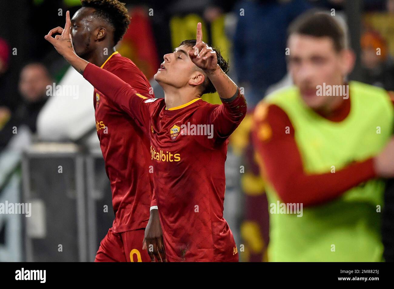 Roma, Italy. 12th Jan, 2023. Paulo Dybala of AS Roma celebrates