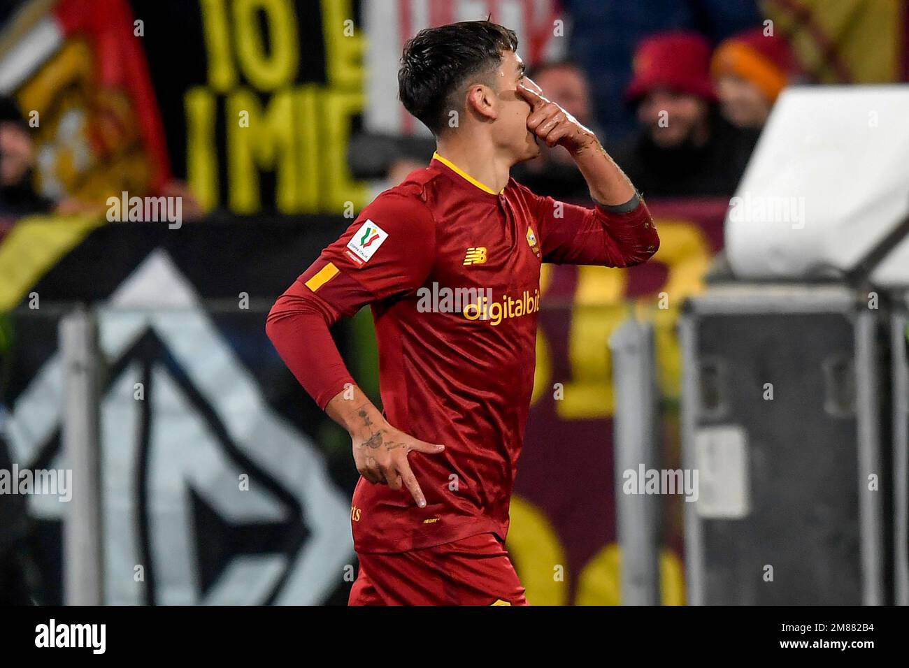 Roma, Italy. 12th Jan, 2023. Paulo Dybala of AS Roma celebrates