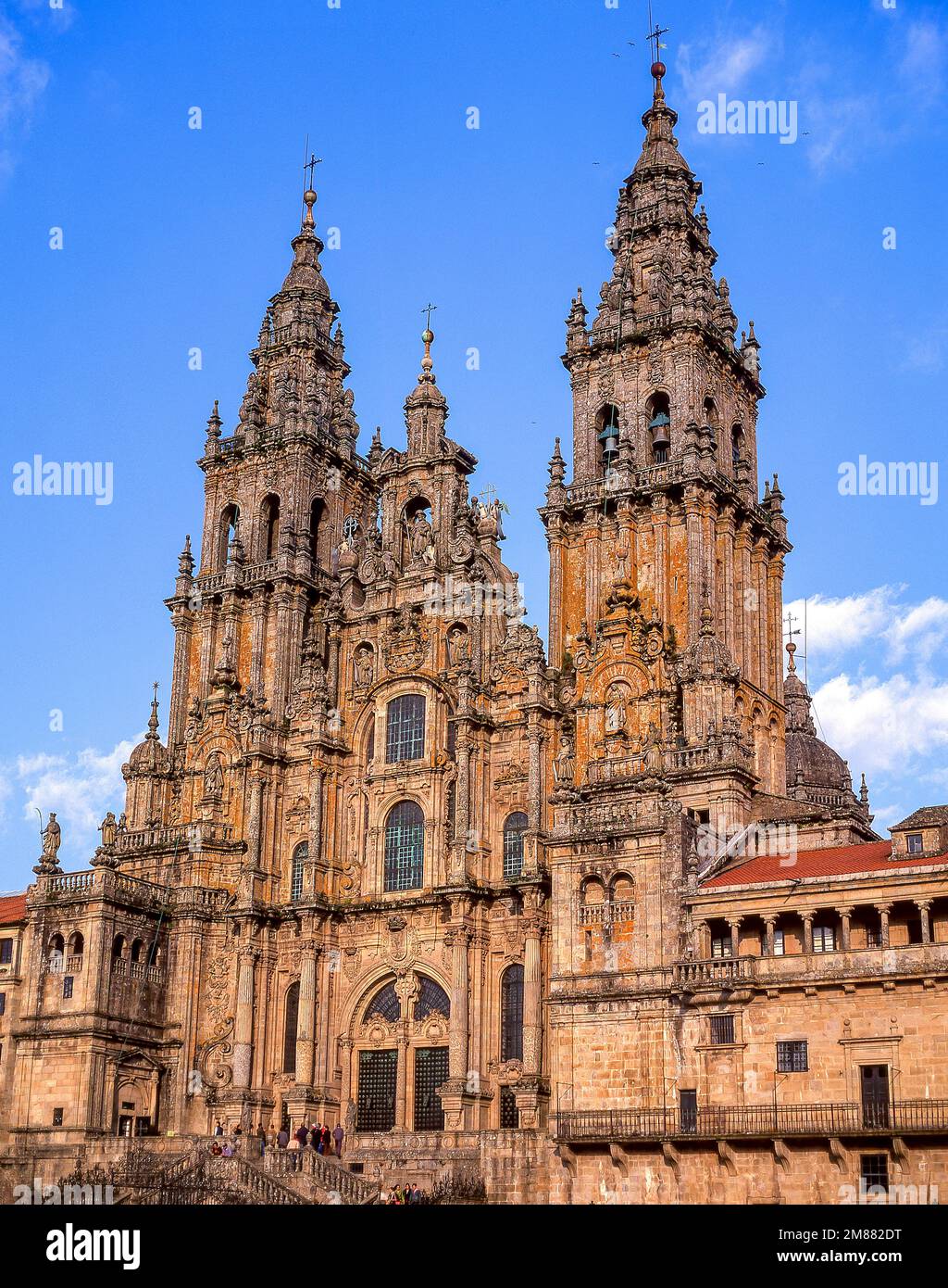 Santiago de Compostela Cathedral, Plaza del Obradoiro, Casco Antiguo, Santiago de Compostela, Galicia, Spain Stock Photo