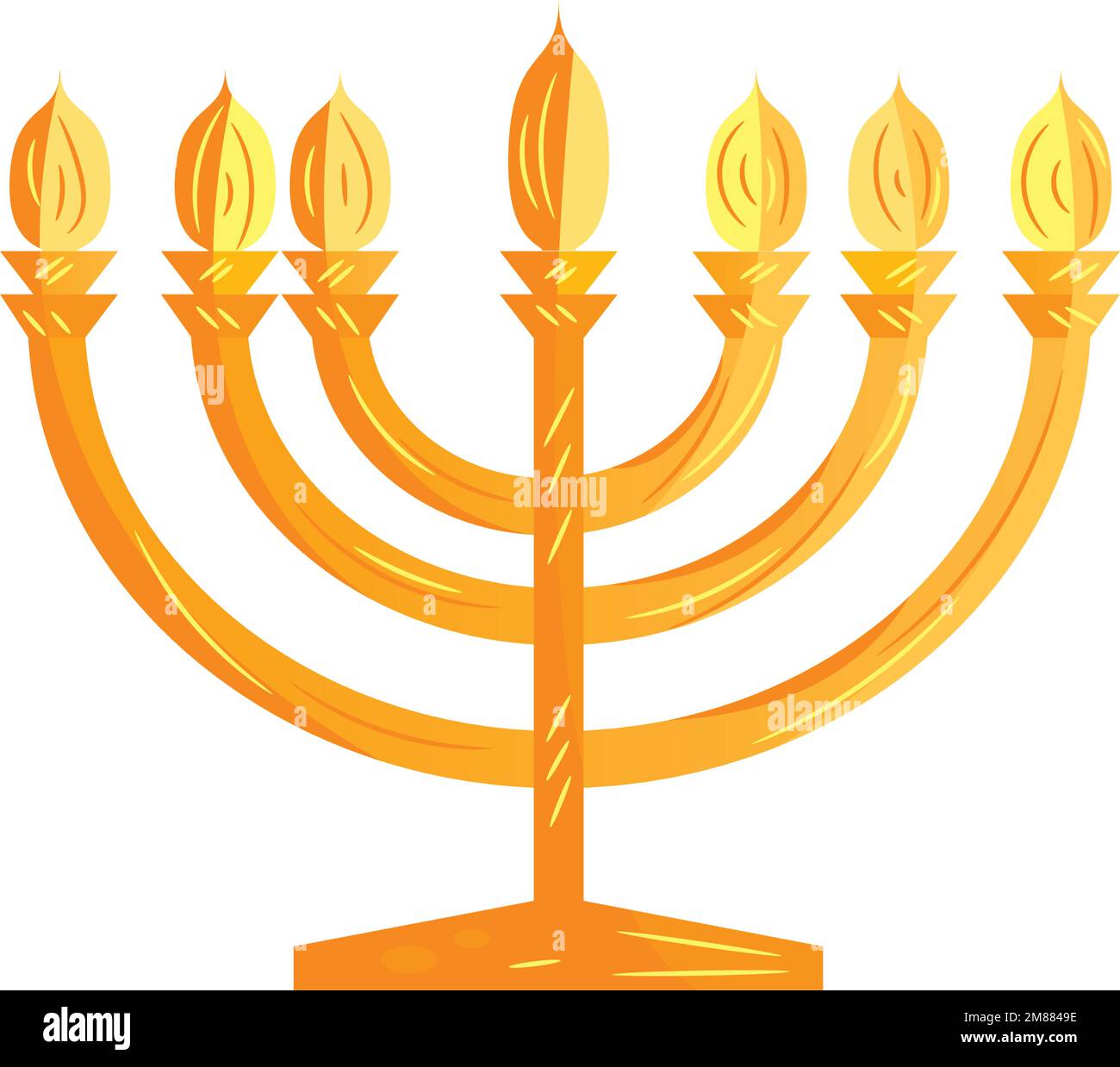 Isolated traditional jewish golden candlestick icon Vector Stock Vector