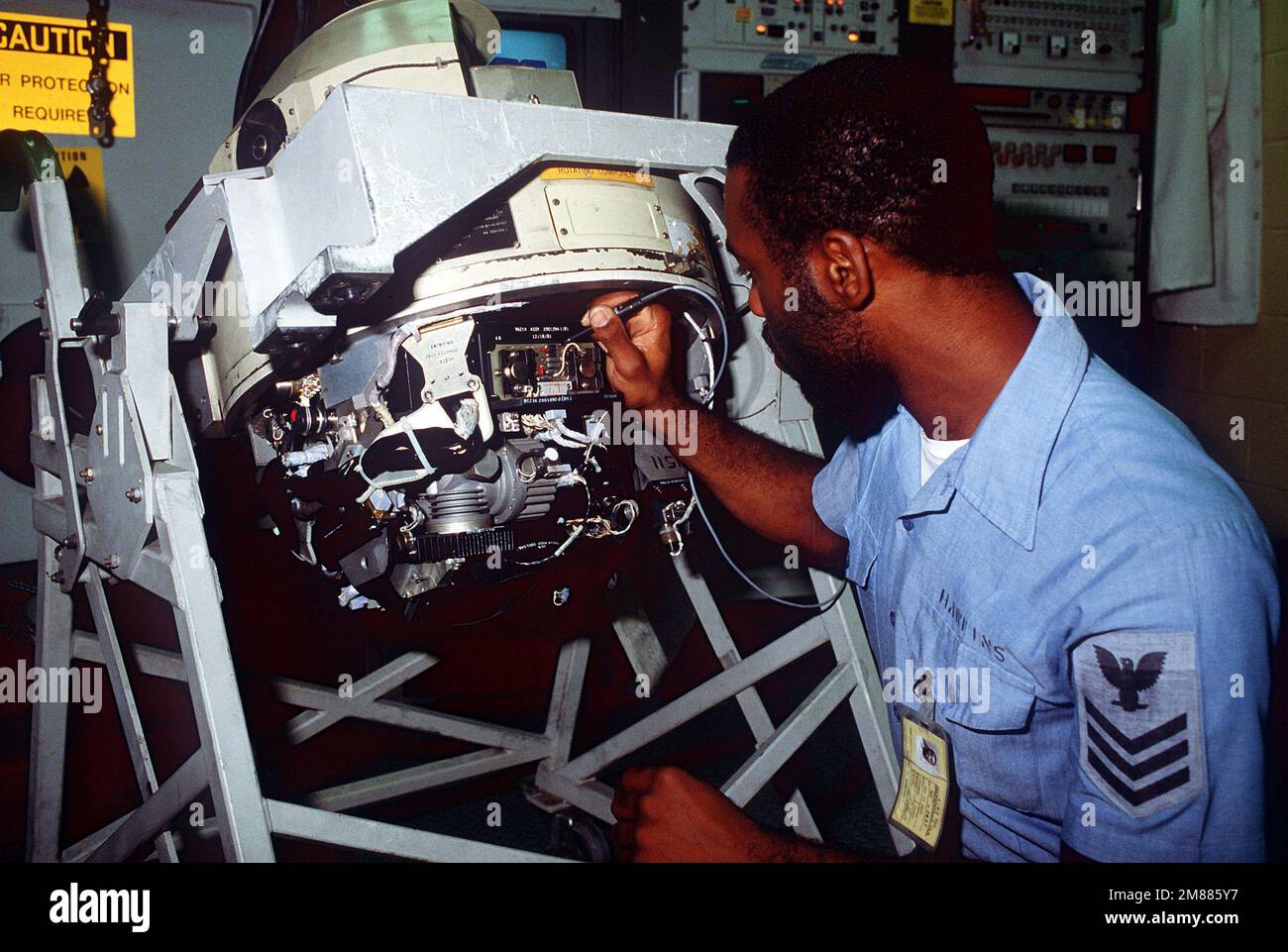 Aviation Electronics Technician 1ST Class Anthony J. Hawkins uses the