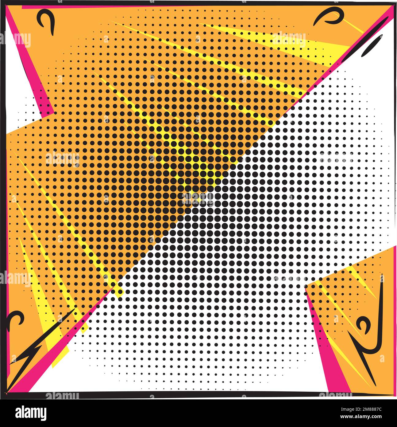 Colored empty comic page with halftone effect Vector Stock Vector