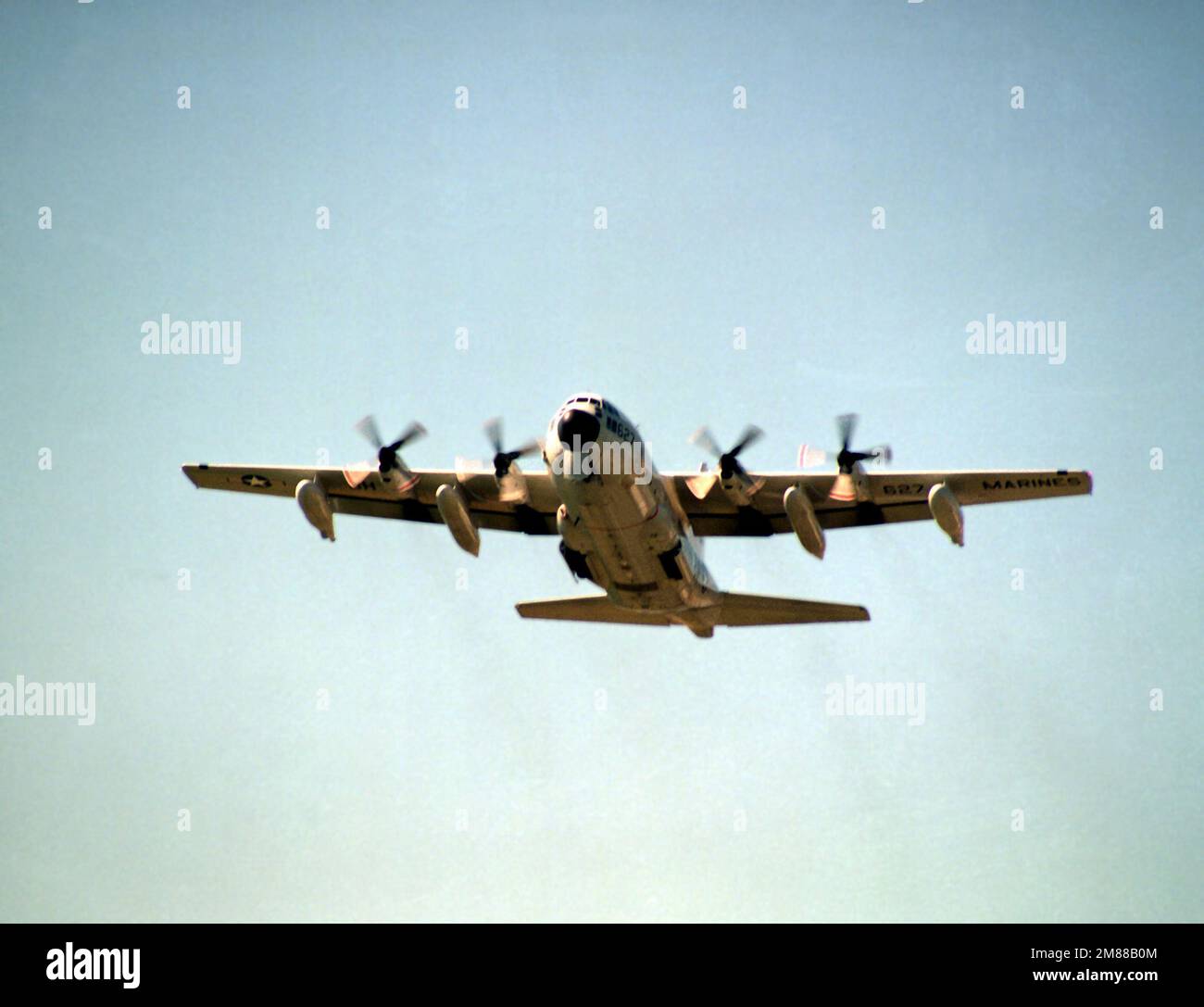 A KC130 Hercules aircraft performs a flyover during an Airshow. Base
