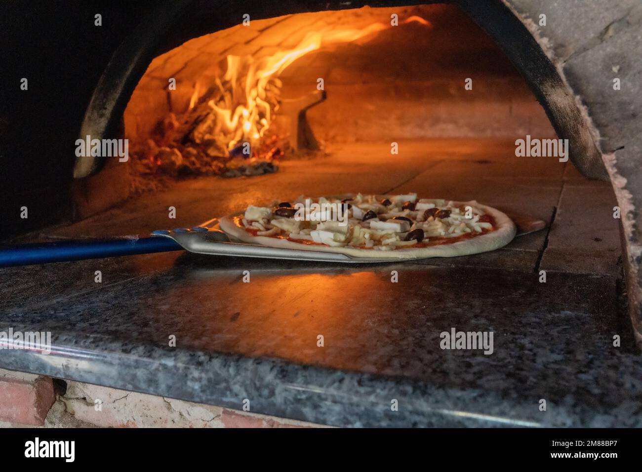 pizza oven Italian restaurant Stock Photo Alamy
