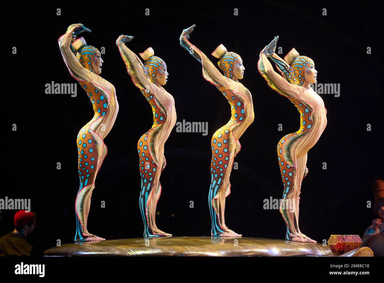 London, UK . 12 January, 2023 . Acrobatic actors perform at the dress rehearsal of Cirque du Soleil - KURIOS: Cabinet of Curiosities  held at the Royal Albert Hall. Credit:  Alan D West/Alamy Live News Stock Photo