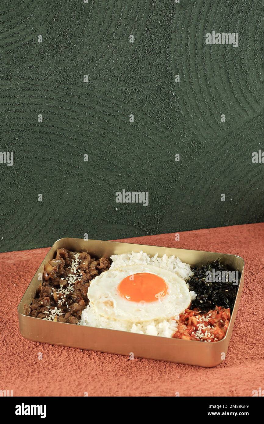 Dosirak, Korean Style Packed Meal or Korean Lunchbox. Usually Use Gold Metal Box, Easy to Heat