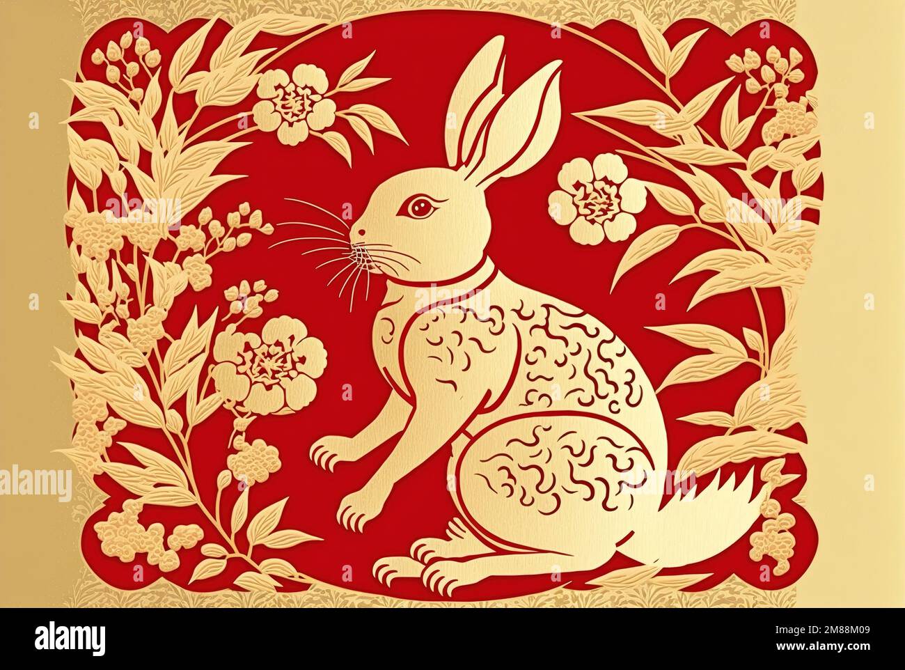 2023 year of the rabbit illustration hi-res stock photography and ...