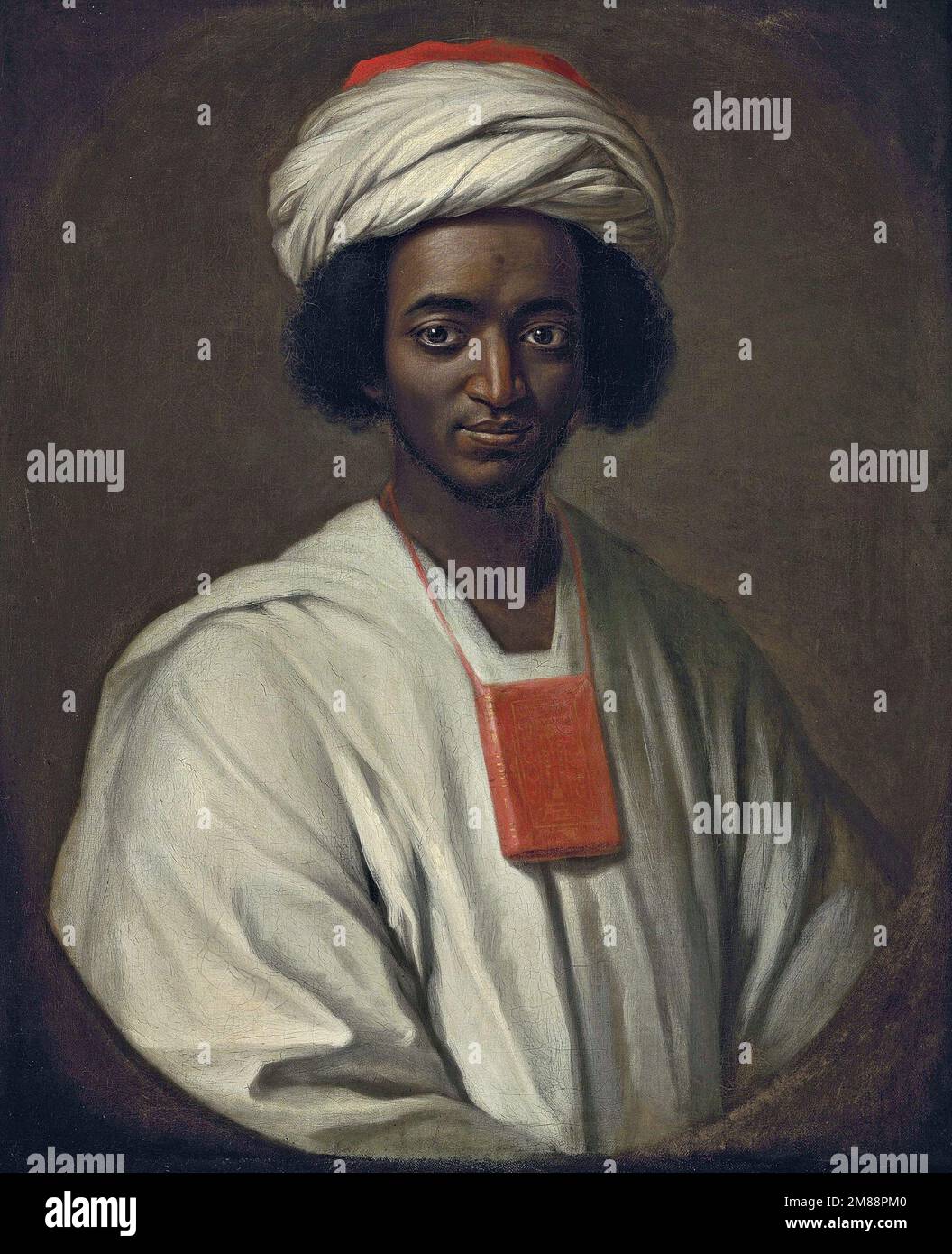 Portrait of Ayuba Suleiman Diallo (Job ben Solomon), painted by William Hoare in the 18th century. He was an arabic prince and slave trader who was captured and sold as a slave himself Stock Photo