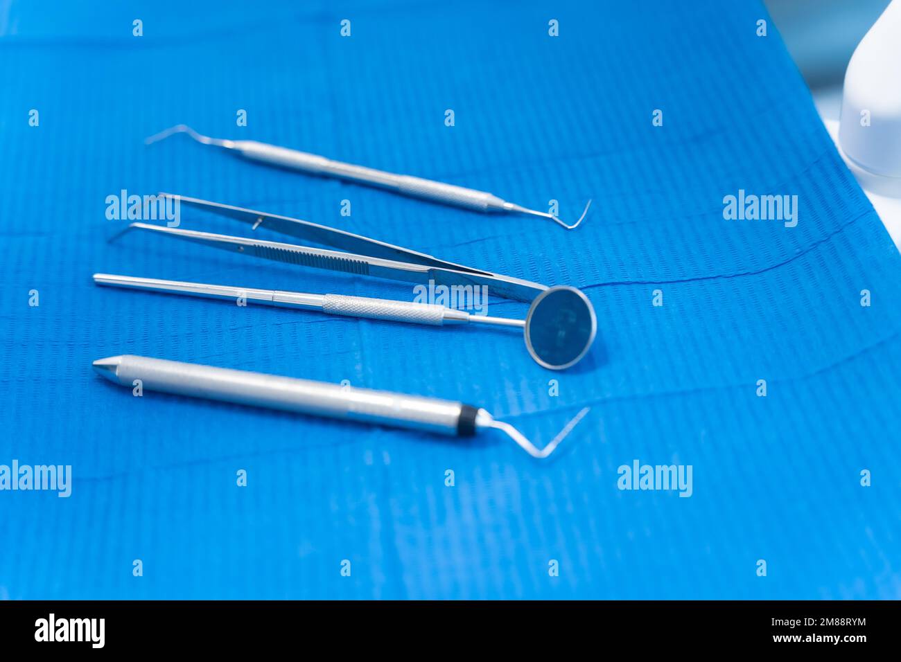 Dental clinic, disinfected tools before the operation on the dentist's