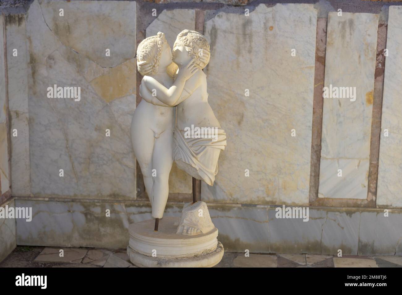 Statue in the Domus di Amore e Psiche, Ostia Antica, Rome, Italy Stock Photo