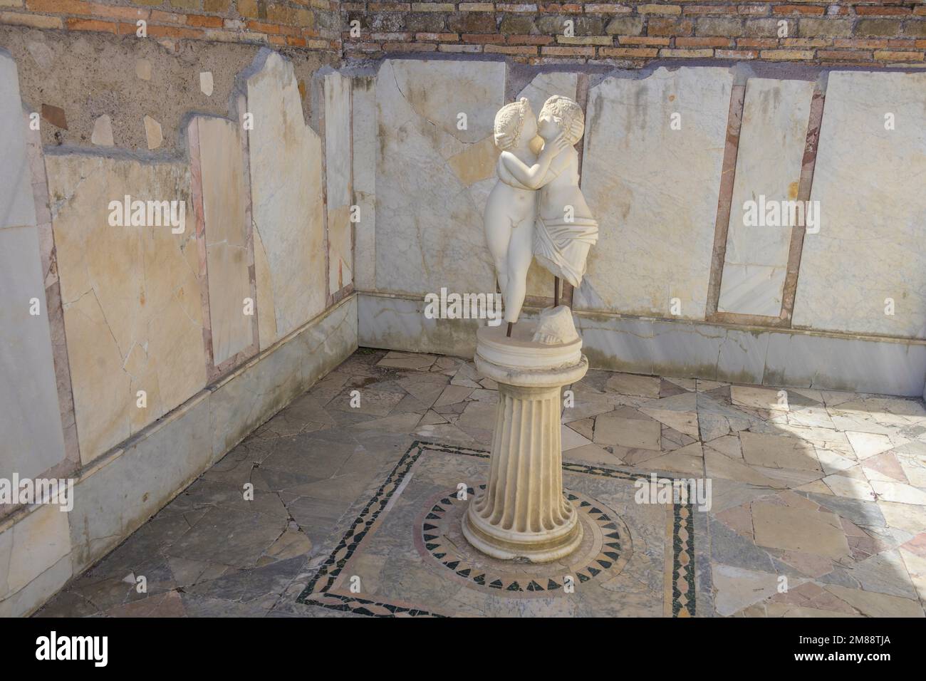 Statue in the Domus di Amore e Psiche, Ostia Antica, Rome, Italy Stock Photo