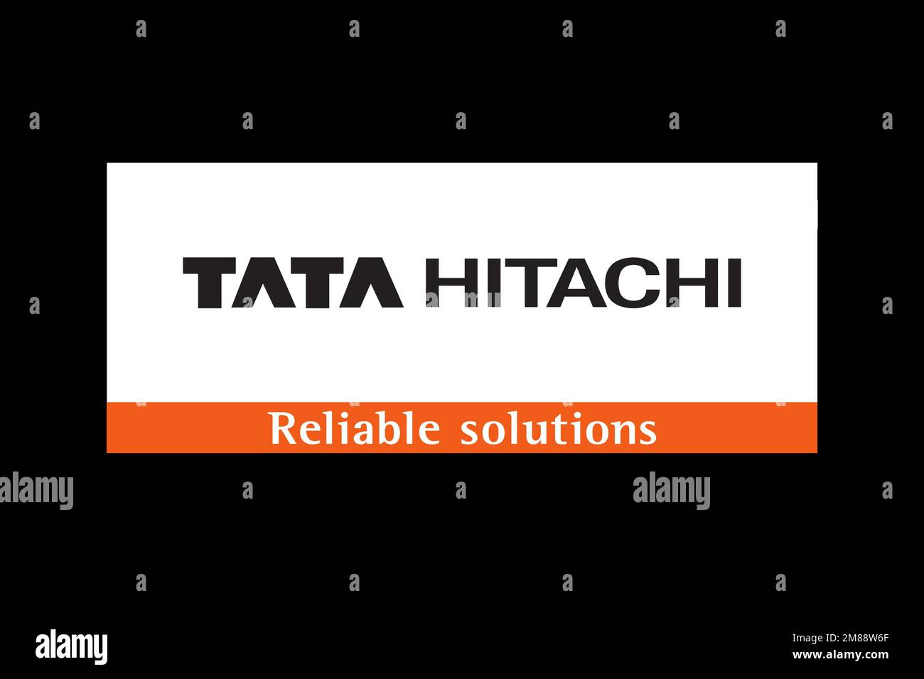 Tata Hitachi Construction Machinery, Logo, Black Background Stock Photo