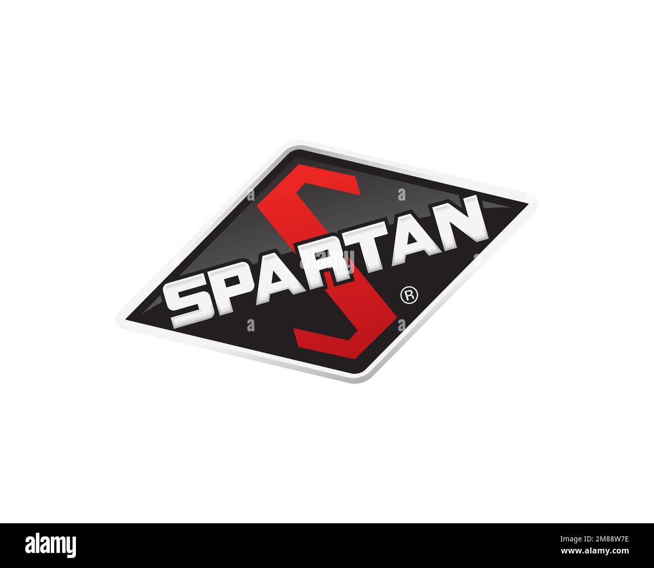 Spartan Motors, Rotated Logo, White Background Stock Photo Alamy