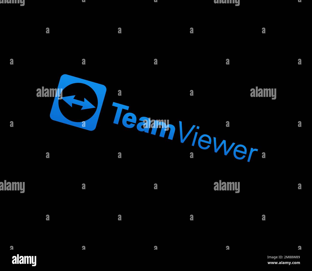 TeamViewer, rotated logo, black background B Stock Photo Alamy