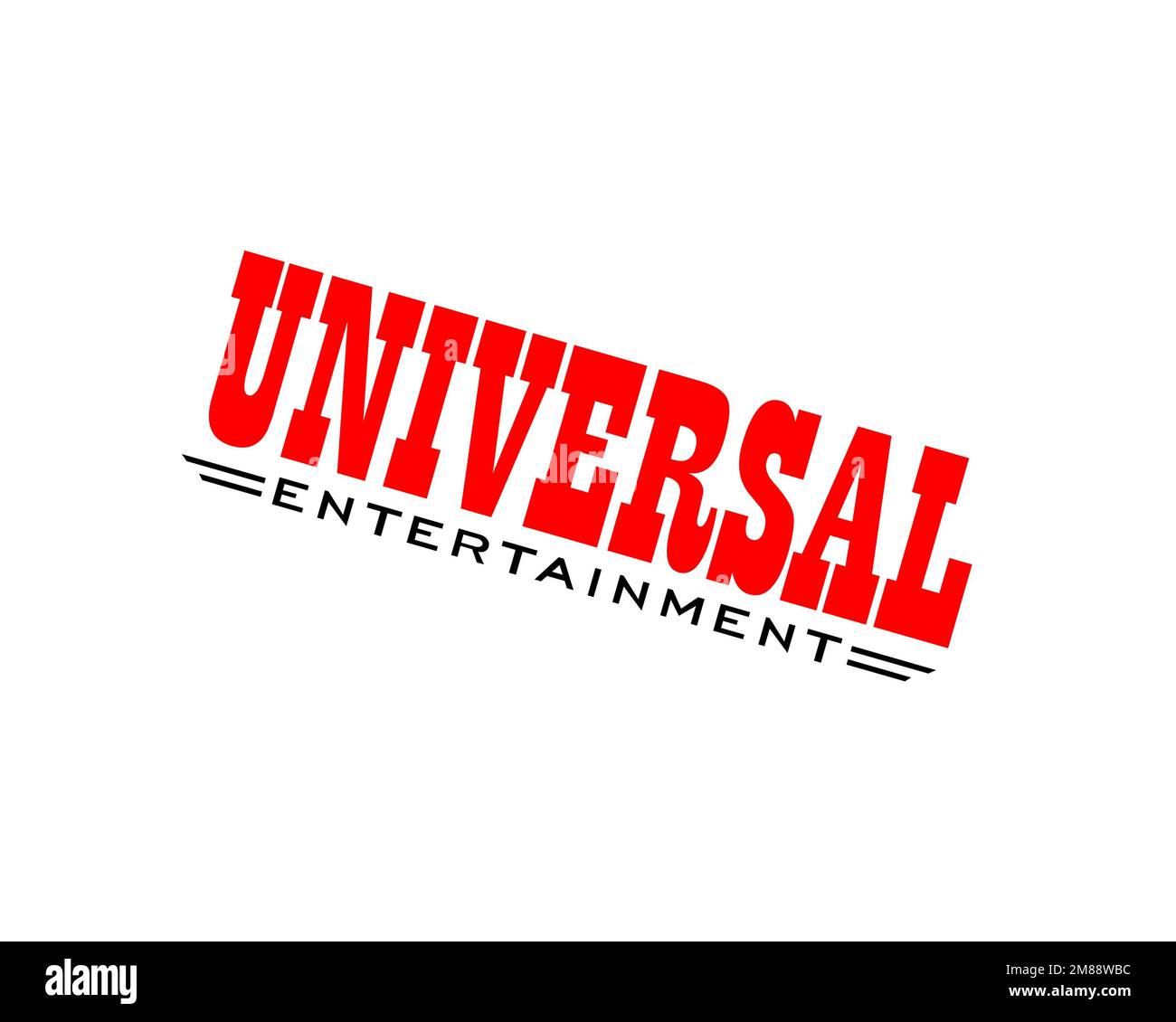 Universal Entertainment Corporation, Rotated Logo, White Background B Stock Photo Alamy