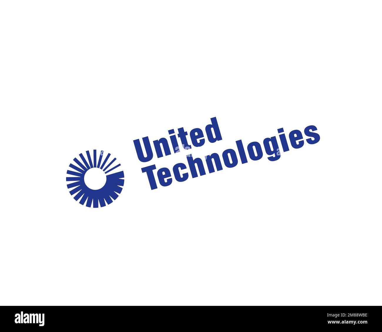 United Technologies, rotated logo, white background Stock Photo