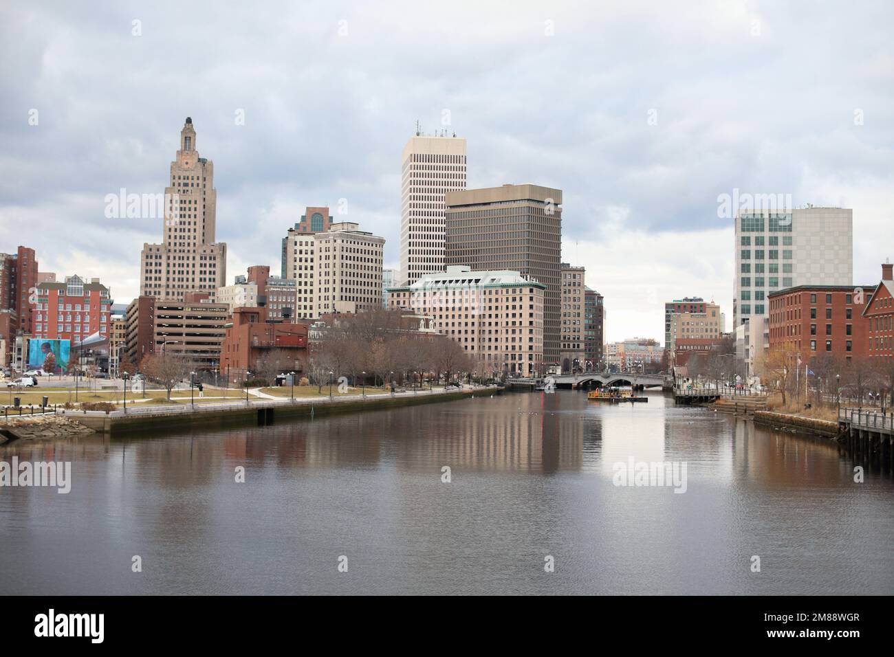 Providence Rhode Island Buildings landscape biltmore river urban city Stock Photo